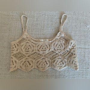 Timing ivory lace crochet bra top